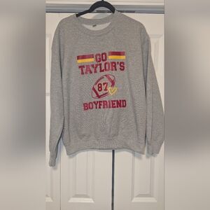 Go Taylors Boyfriend Grey Sweatshirt- Size M